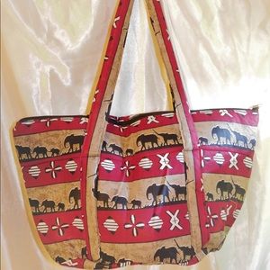 Large African Wax Print Tote